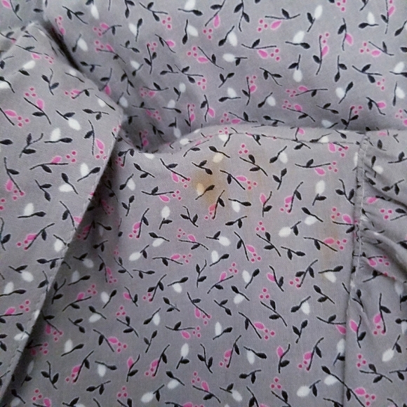 Cottagecore Floral Gray Button-Up Dress Size 34 XS - Picture 9 of 11